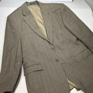 Lauren Ralph Lauren Mens Houndstooth Wool Blazer‎ Jacket - 46 Long